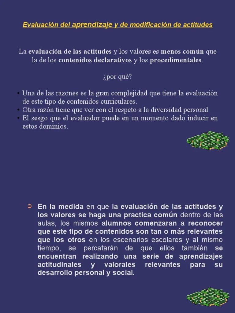 Evaluación Del Aprendizaje Y De Modificación De Actitudes | Descargar ...