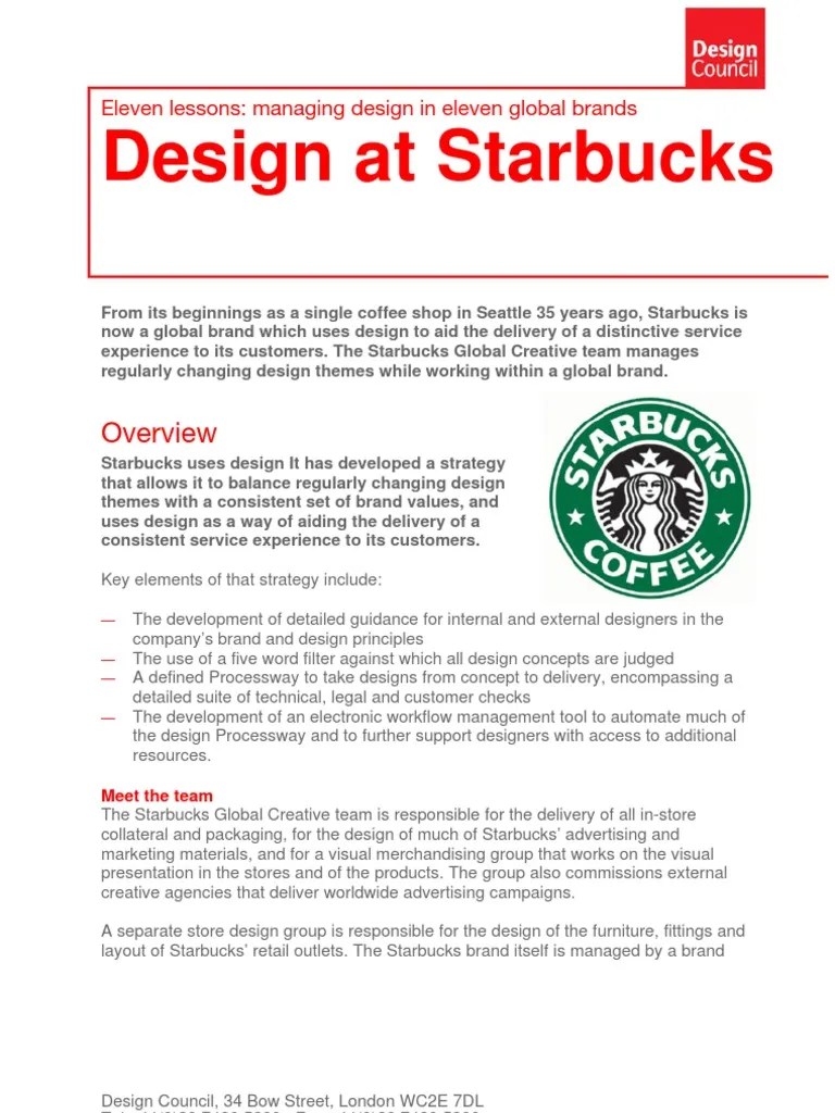 PDF Design At Starbucks | PDF | Starbucks | Retail