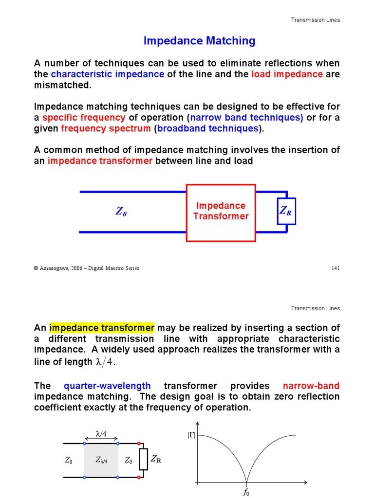 H-Tutorial Impedance Matching | PDF | Transmission Line ...