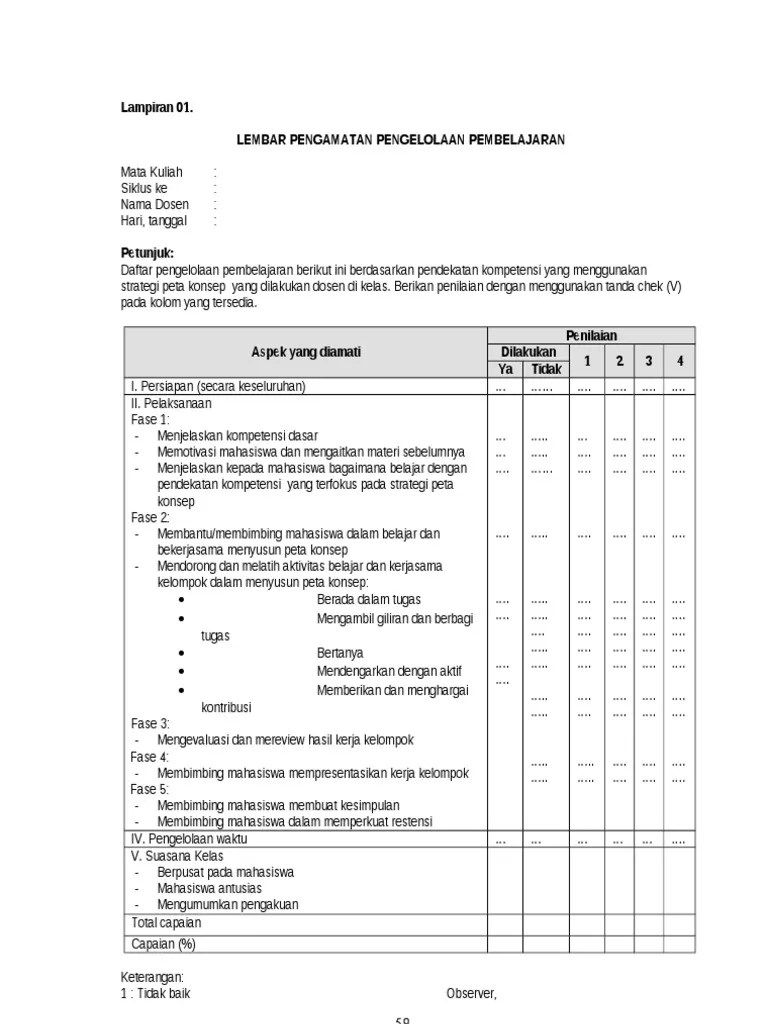 Tabel 3.2 gambaran lembar observasi penilaian anak. Contoh Lembar Observasi Pdf