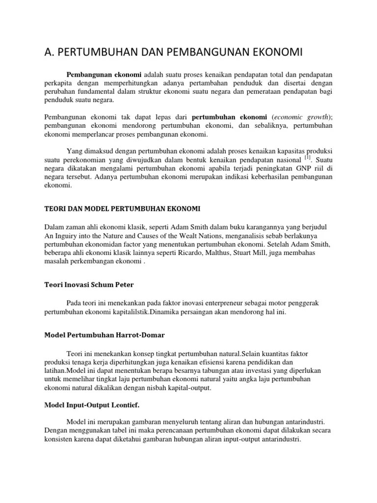 Pertumbuhan Dan Pembangunan Ekonomi | PDF