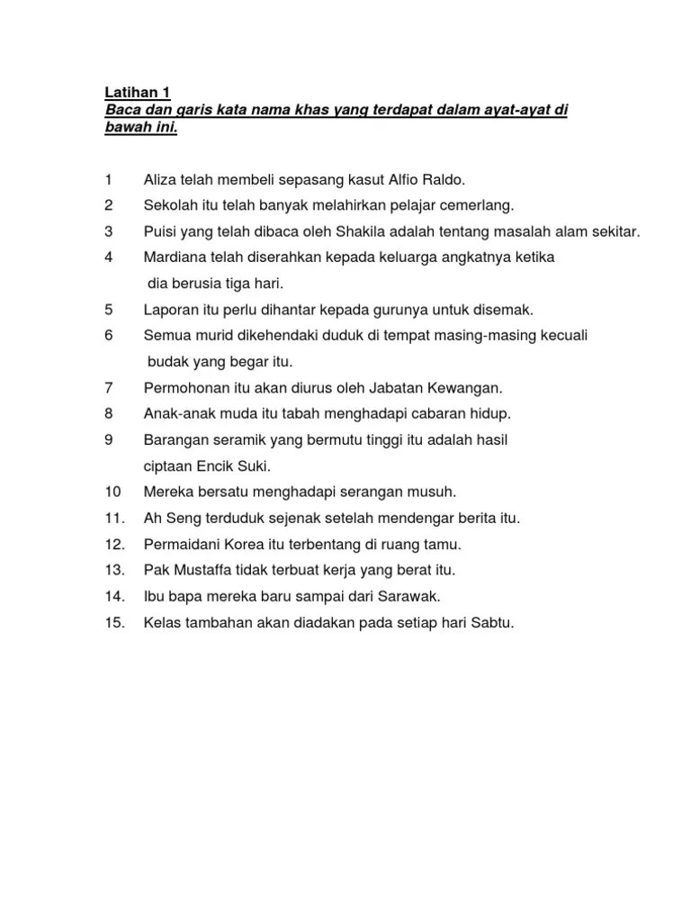 Kata tunggal dan kata majmuk tingkatan 4 youtube. Latihan Kata Nama Khas Dan Am Pdf