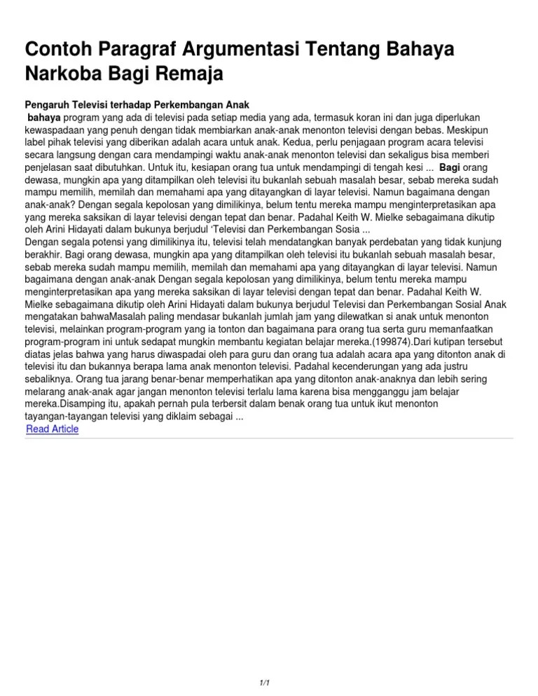 Contoh Paragraf Argumentasi Singkat Tentang Pendidikan Cute766