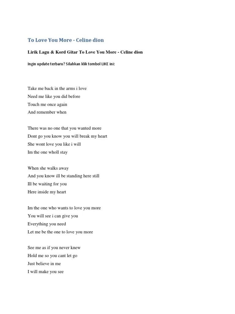The power of love penyanyi ? To Love You More Pdf