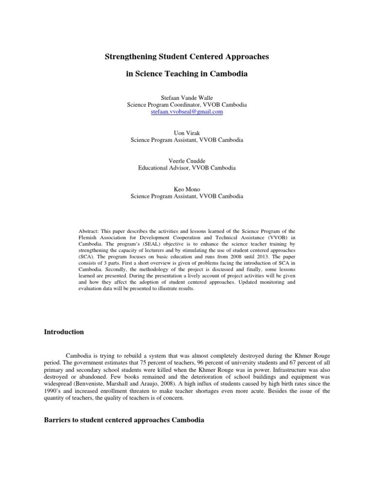 Student Centered Approach 5 | PDF | Teachers | Science Education