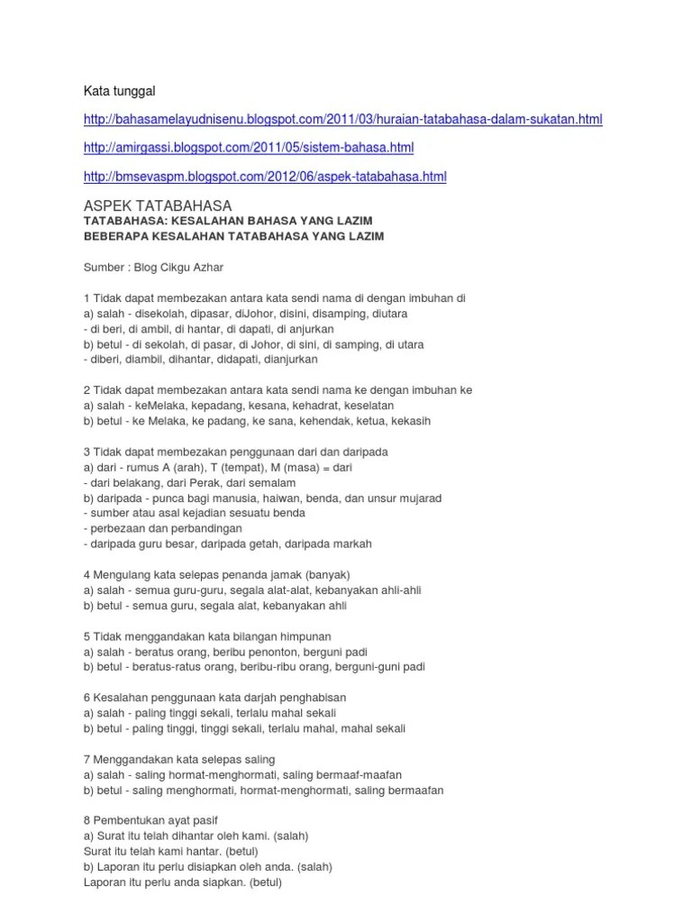 Kaedah mudah bagi mengingati penggunaan kata sendi daripada adalah kabospp iaitu keanggotaan, . Kata Tunggal Pdf