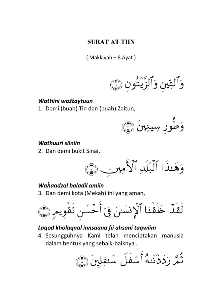 Demi (buah) tin dan (buah) zaitun, 3. Surat At Tiin Pdf Pdf