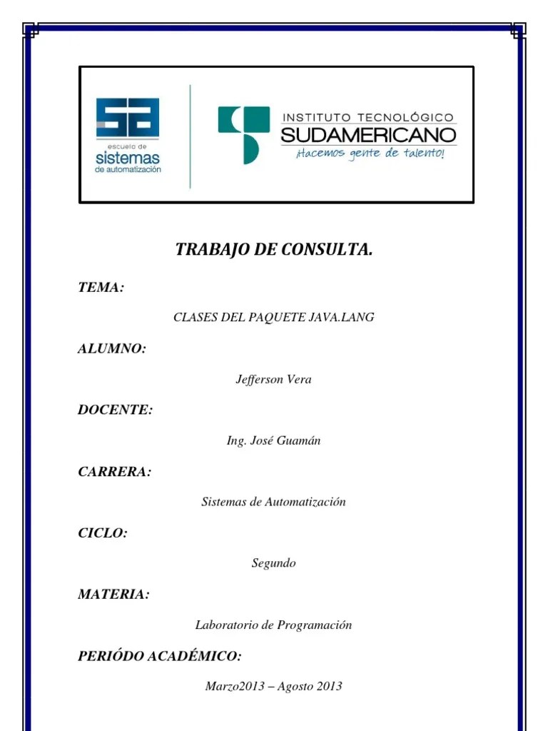 Clases Del Paquete Java - Lang | PDF | Java (lenguaje De Programación ...