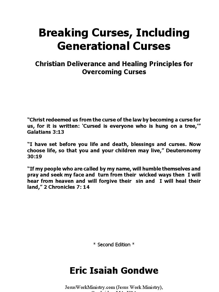 Breaking Curses Including Generational Curses - Eric Gondwe | PDF | Satan | Original Sin