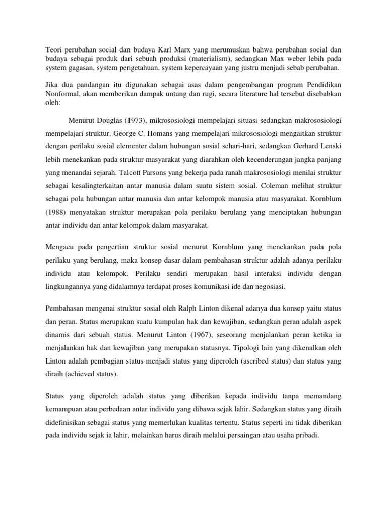 Perubahan Yang Mendasar Meliputi Struktur Struktur Sosial