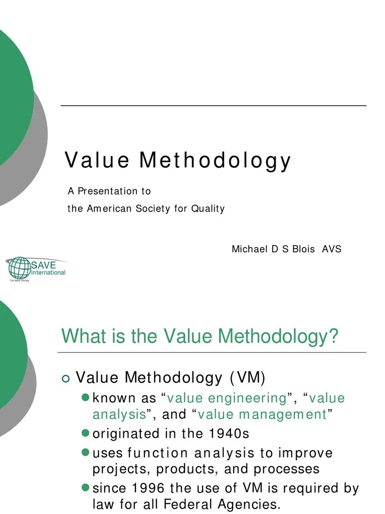 Value Methodology | PDF | Product Lifecycle | Design