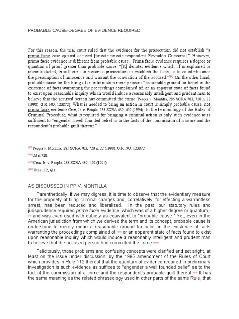 Probable Cause-Evidence Required | PDF | Probable Cause | Search Warrant