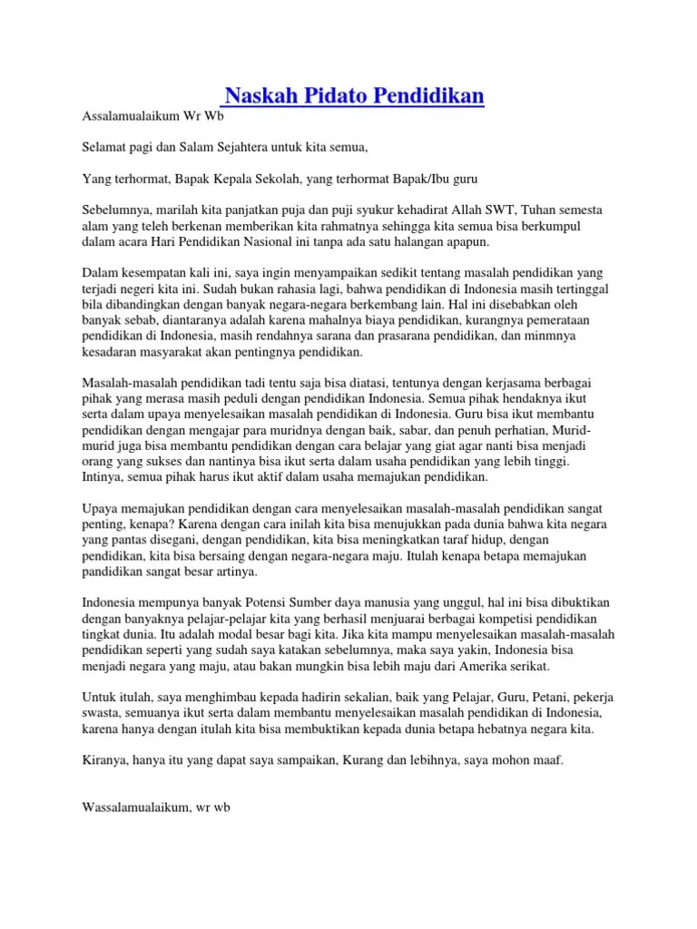 Contoh Pidato Pendidikan Karakter Remaja