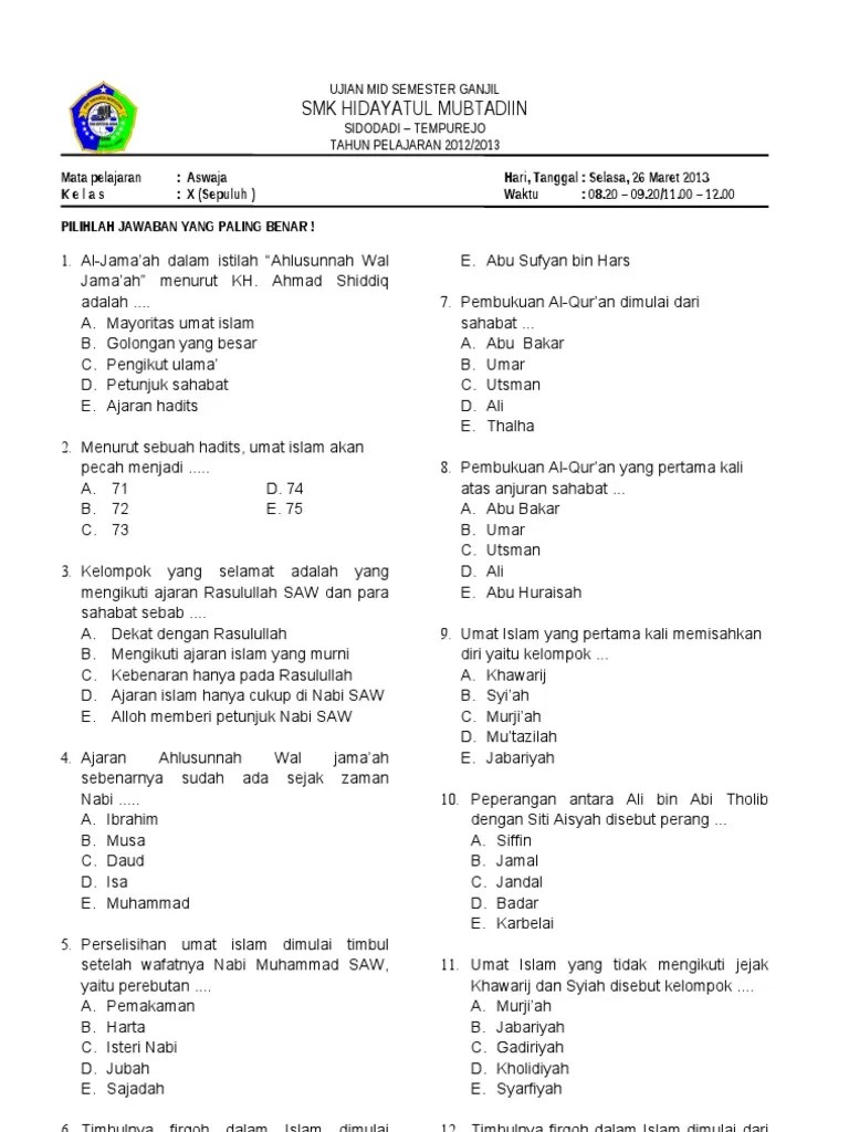 Soal pjok kelas 11 bab 1 permainan bola besar (sepak bola) + kunci jawabannya . Aswaja