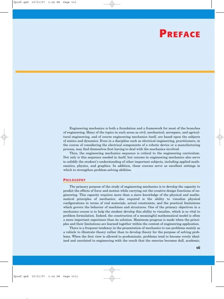 Engineering Mechanics Statics - Meriam And Kraige (6th Ed) | PDF ...