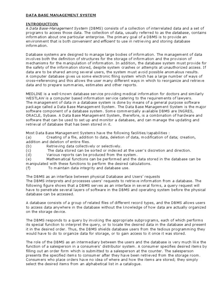 Data Base Management System | PDF | Conceptual Model | Databases