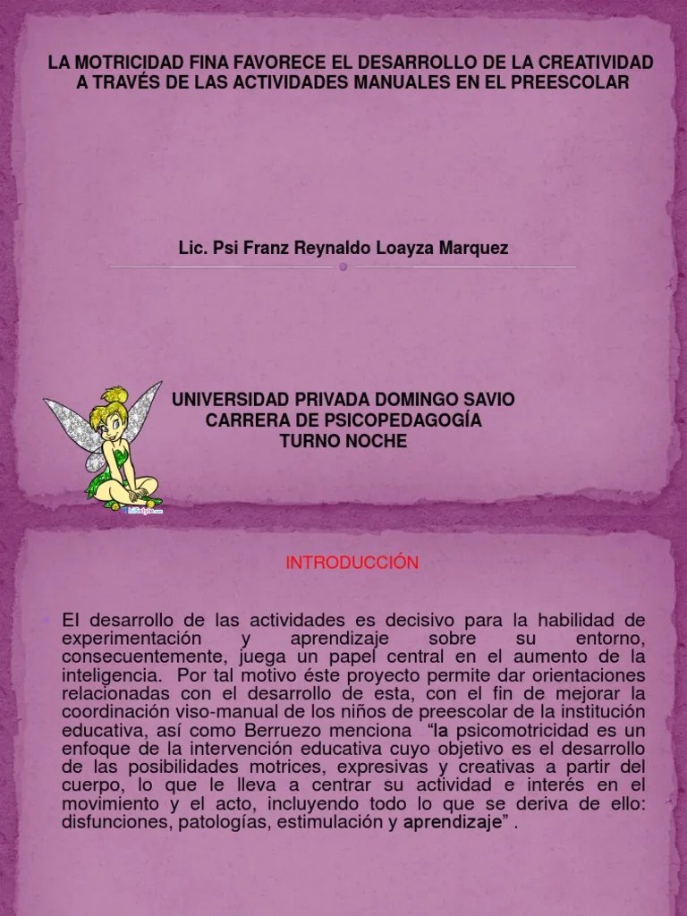 Motricidad Fina | PDF | Jardín De Infancia | Creatividad