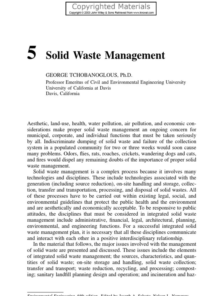 Solid Waste Management | PDF | Municipal Solid Waste | Waste Management