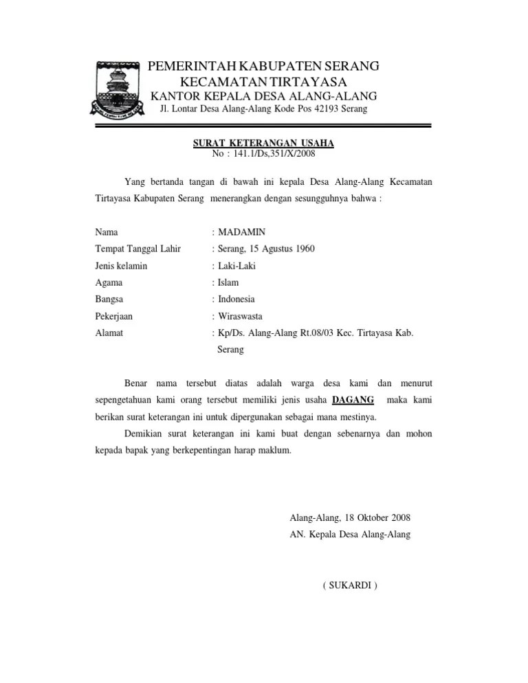surat niaga di artikel lainnya kita sudah membahas tentang surat bisnis surat permintaan penawaran dan berbagai jenis surat lainnya. Contoh Surat Keterangan Usaha Dagang Everythingaboutizan