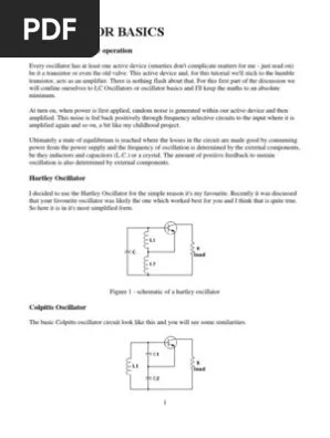 Oscillator Basics Electronic Oscillator Capacitor