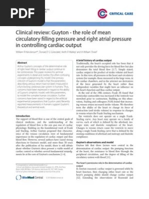 Guyton The Role Of Mean Circulatory Filling Pressure And