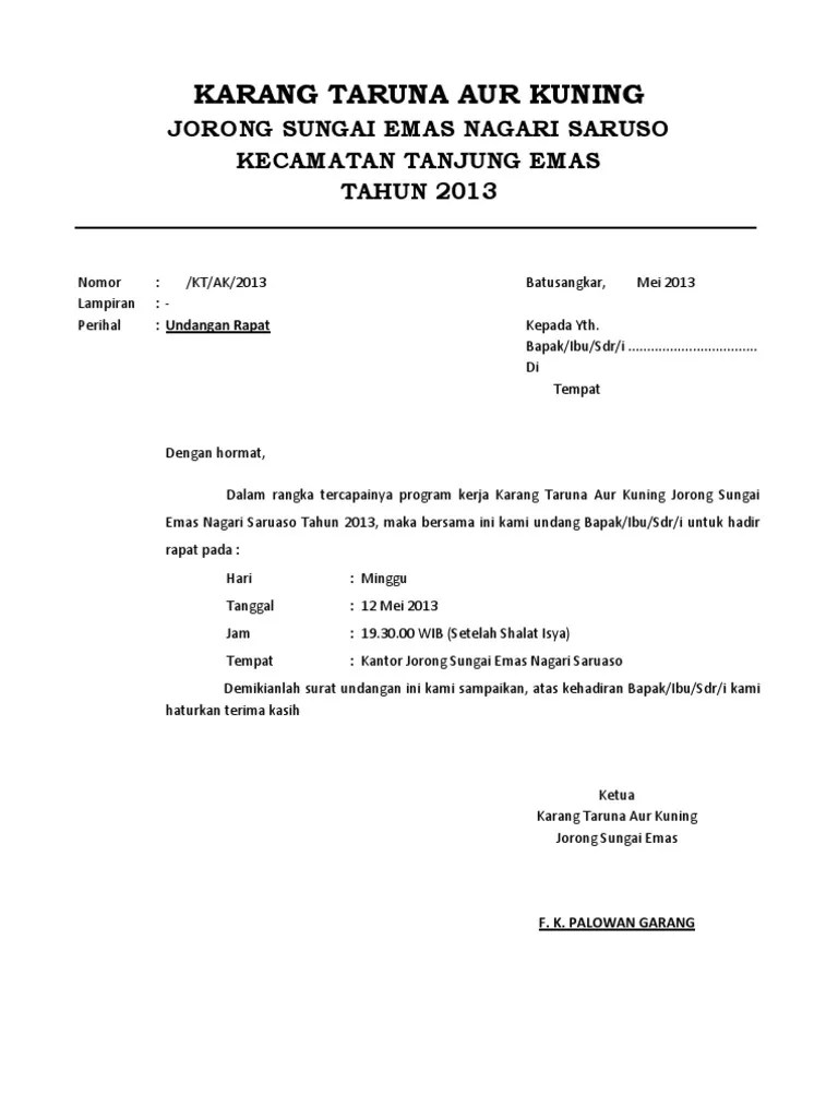 Parikan bahasa jawa beda dengan yang lain teks pidato kebangsaan dan cinta . Surat Undangan Rapat Karang Taruna Aur Kuning 2013 Pdf
