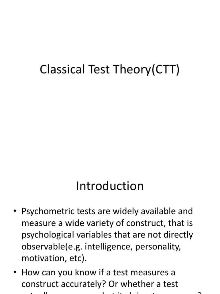Classical Test Theory (CTT) | Observational Error | Action (Philosophy)