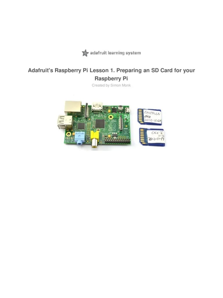 Adafruit Raspberry Pi Lesson 1 Preparing And SD Card For Your Raspberry ...