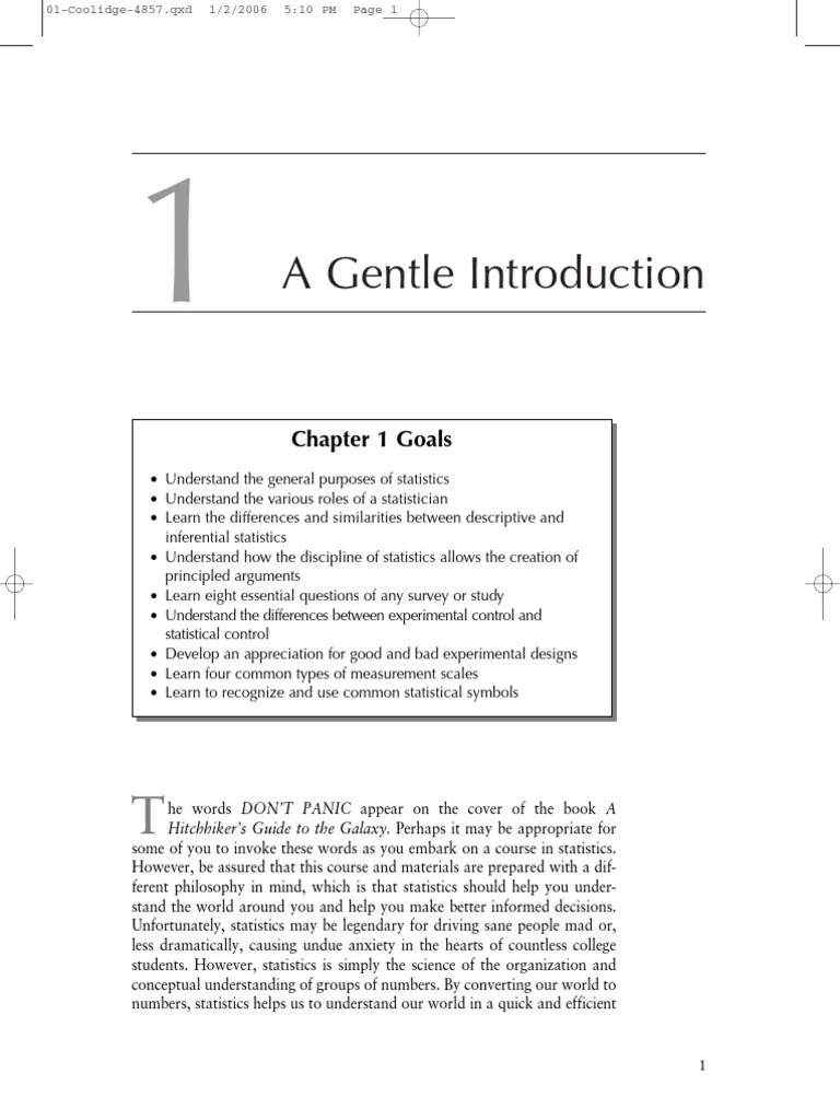 Chapter - 1 - A Gentle Introduction To Statistics | PDF | Scientific Control | Statistical Power
