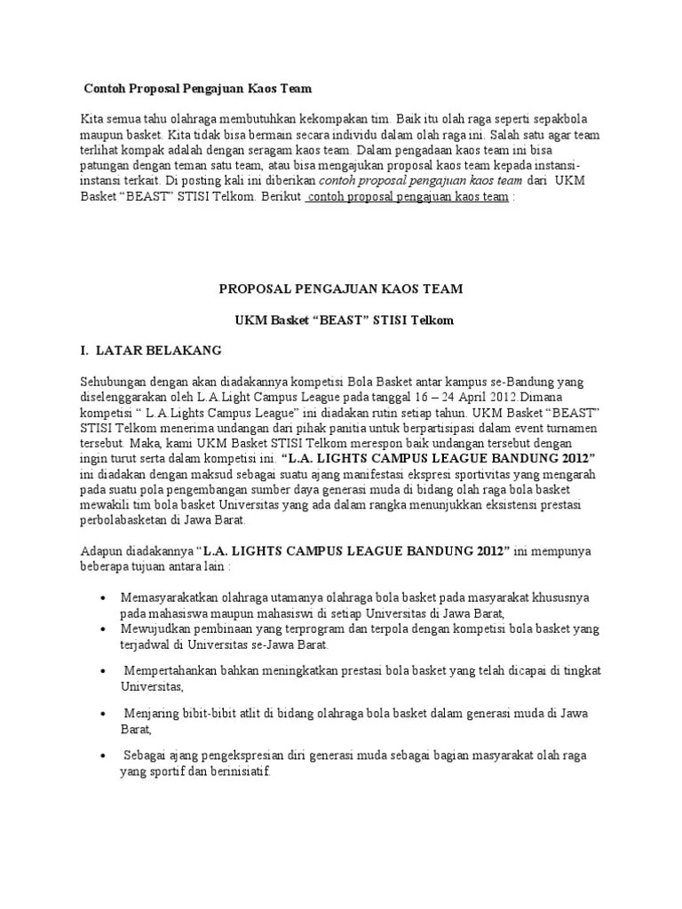 Contoh Proposal Pengajuan Dana Futsal Pdf