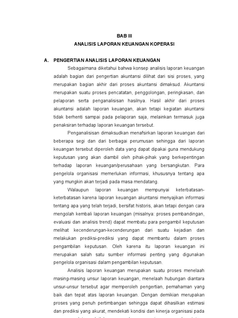 Analisis Laporan Keuangan Koperasi | PDF