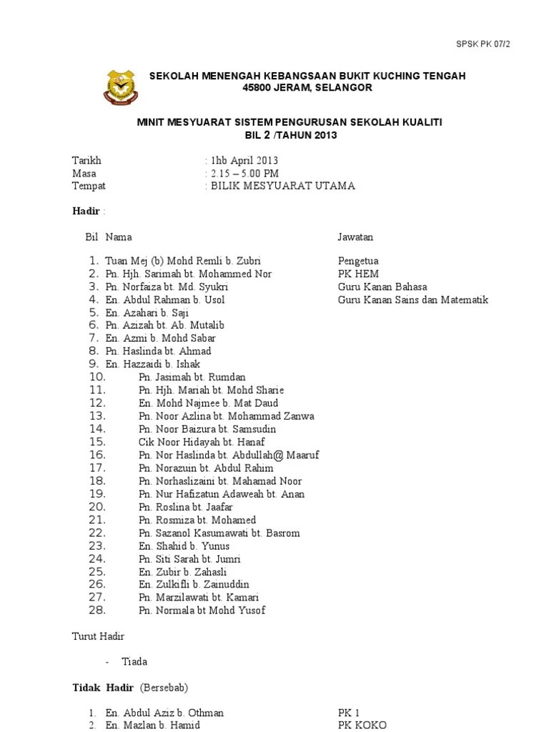 Tengku faris received his early education at sk sultan ismail, kota bharu, kelantan, and thereafter at alice smith school, kuala lumpur.he left for the united kingdom to study at … Minit Mesyuarat Spsk Kali Ke 2 Smk Bukit Kuching Tengah Jeram Selangor Pdf