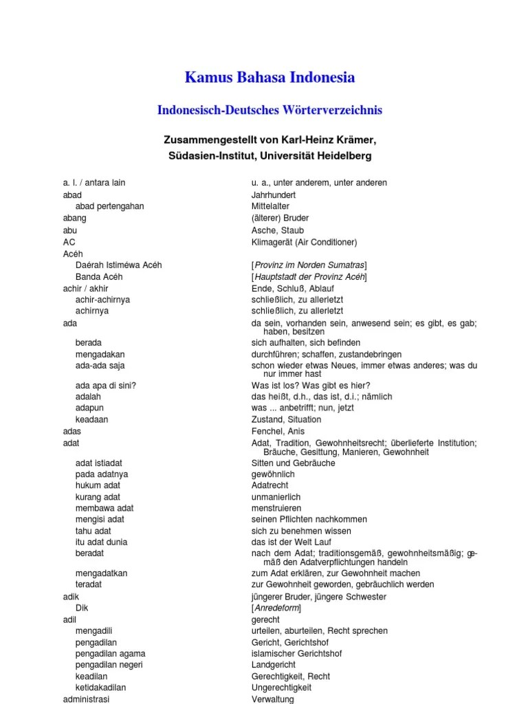 (ii) kehadiran menghalang / menggendalakan penyiasatan;. Kamus Indo German Pdf