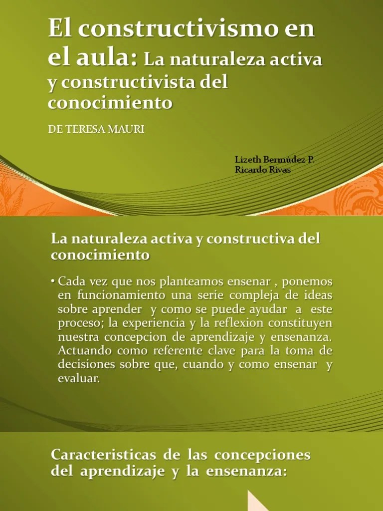 El Constructivismo En El Aula | PDF | Aprendizaje | Conocimiento