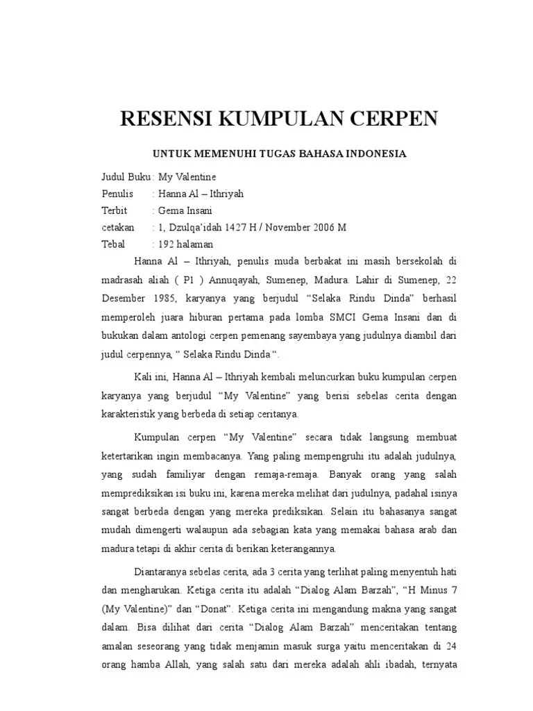 Cerita Pendek Pengalaman Pribadi Bahasa Indonesia Cerpen bahasa indonesia Berbunga-bunga.