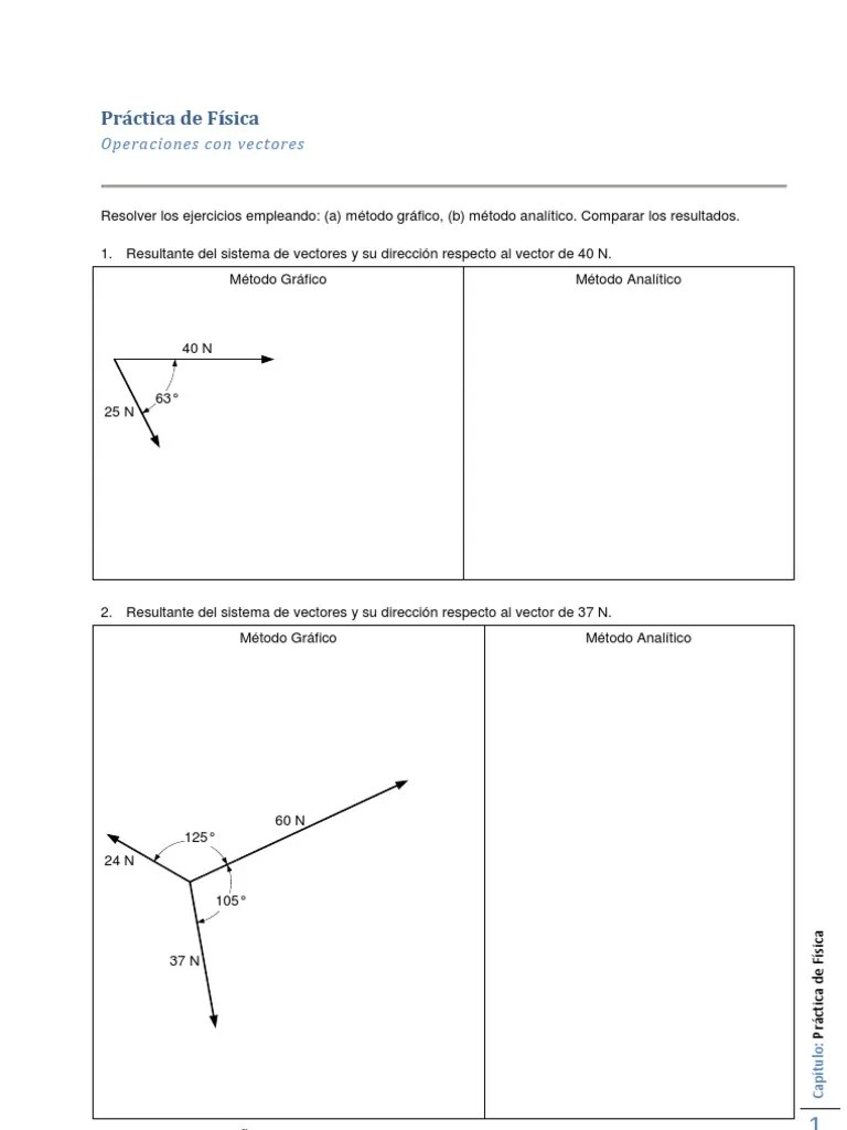 Práctica De Física. Vectores | PDF | Vector Euclidiano | Enseñanza De Matemática