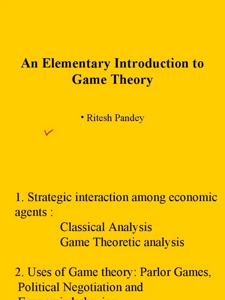 Introduction To Game Theory | PDF | Game Theory | Economics Of Uncertainty