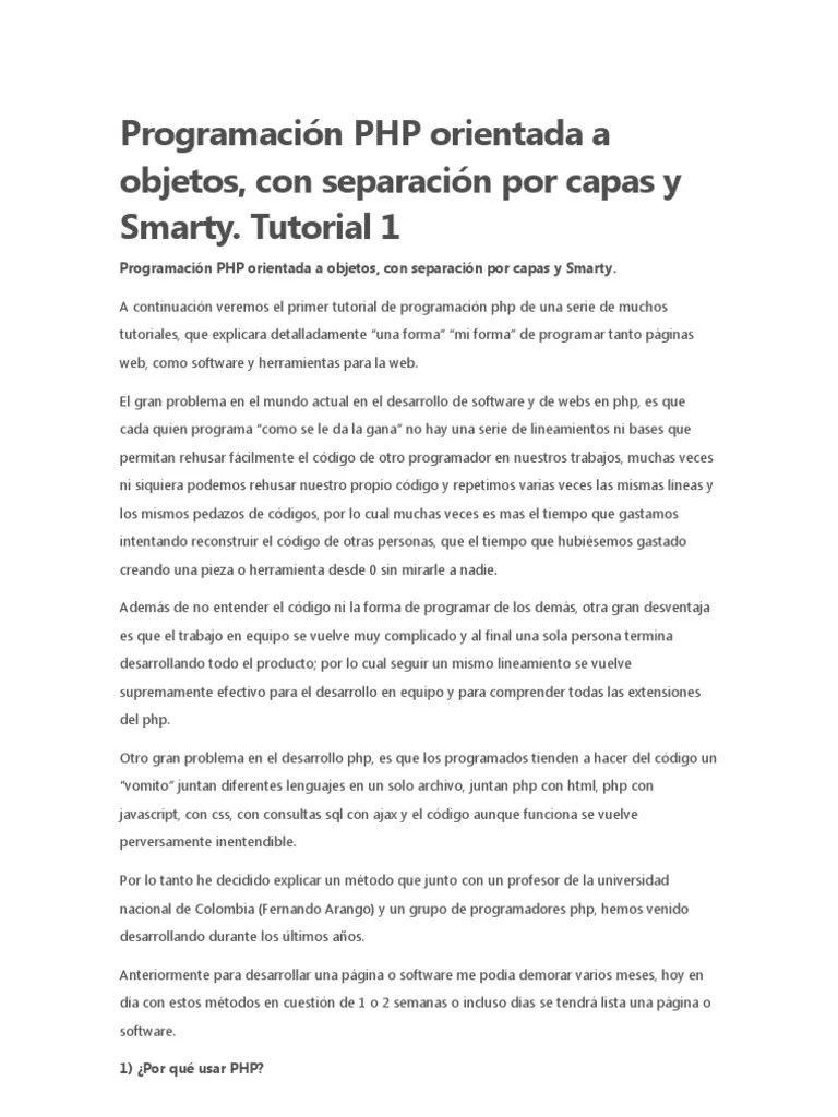 Programación PHP Orientada A Objetos Con Capas | PDF | Php | Bases De Datos