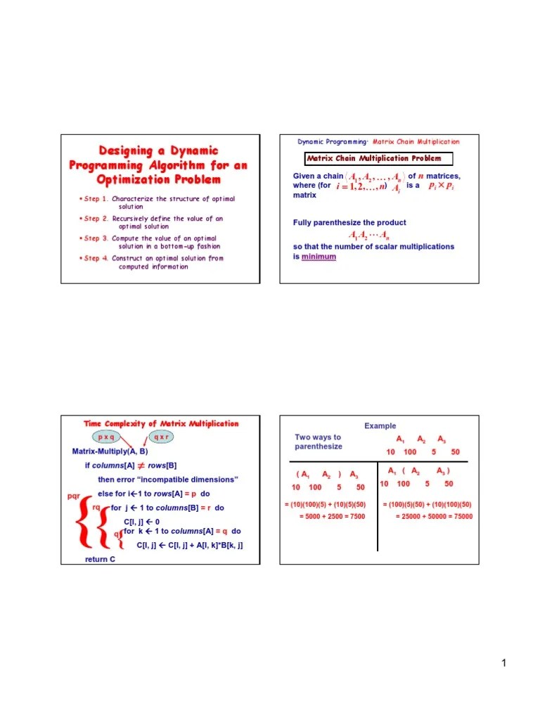 Dynamic Programming | PDF | Dynamic Programming | Matrix (Mathematics)