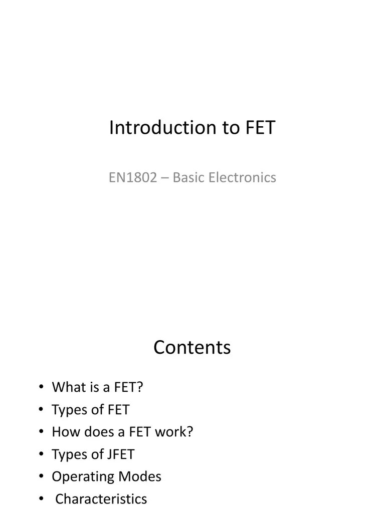5.introduction To JFET | PDF | Field Effect Transistor | Mosfet