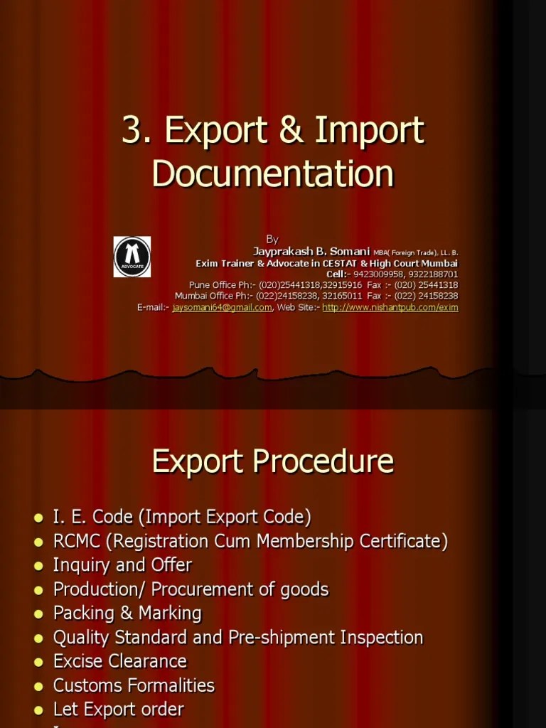 Export & Import Documentation | PDF | Exports | Customs