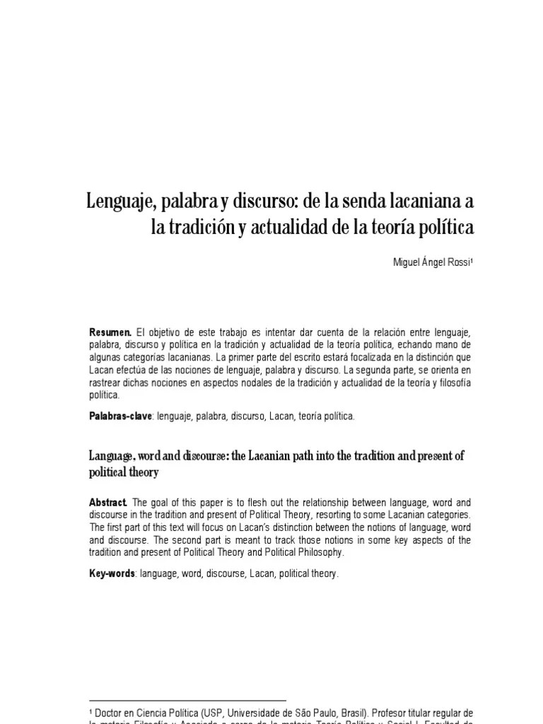 08(Lenguaje, Lacan, Palabra Y Discurso) | Jacques Lacan | Aristóteles