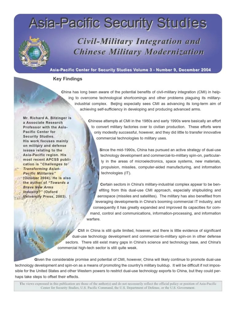 Civil-Military Integration And Chinese Military Modernization | PDF | People's Liberation Army ...