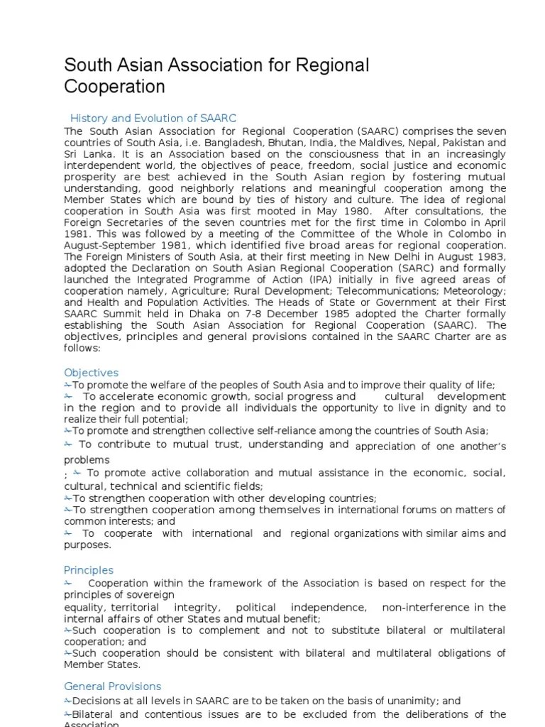 SAARC: History And Evolution Of The South Asian Regional Cooperation ...