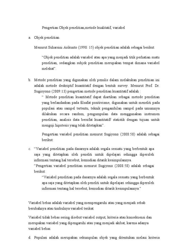 Contoh Subjek Dan Objek Penelitian - Mosaicone