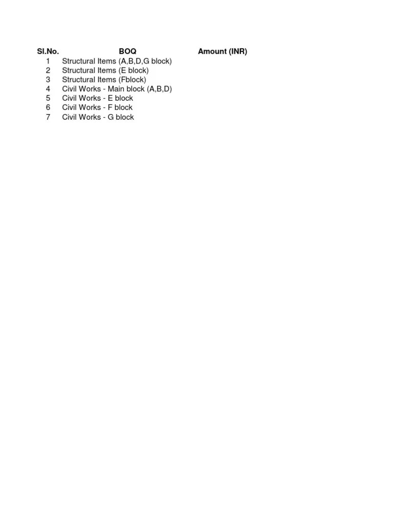 Boq Pdf Structural Steel Concrete