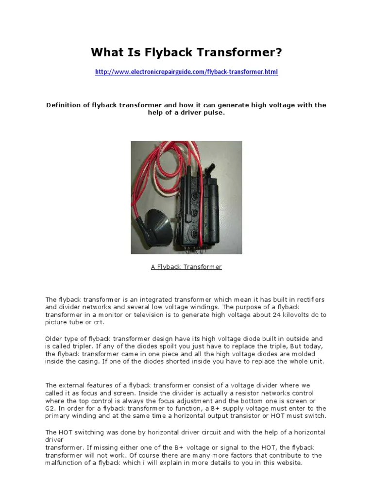 What Is Flyback Transformer Inductor Inductance