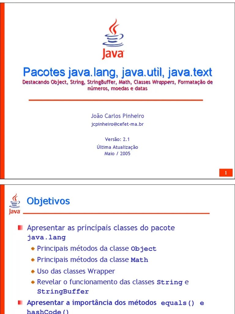 Aula09 Pacote Java - Lang | PDF | Classe (programação De Computadores ...