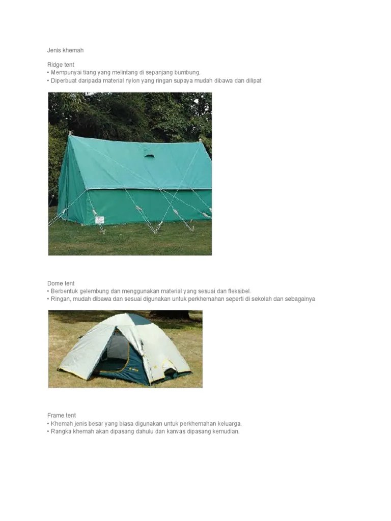 ١١ جمادى الآخرة ١٤٣٧ هـ. Jenis Khemah Pdf