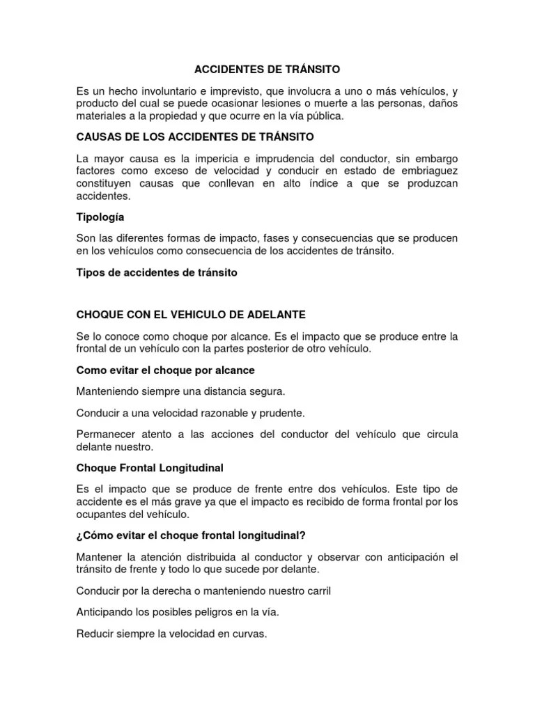 Accidentes De Tránsito | PDF | Accidente De Tráfico | Fricción